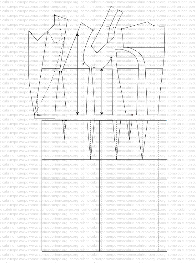 Separación del delantero y el cuello en el patrón del chaqué femenino tras la transformación