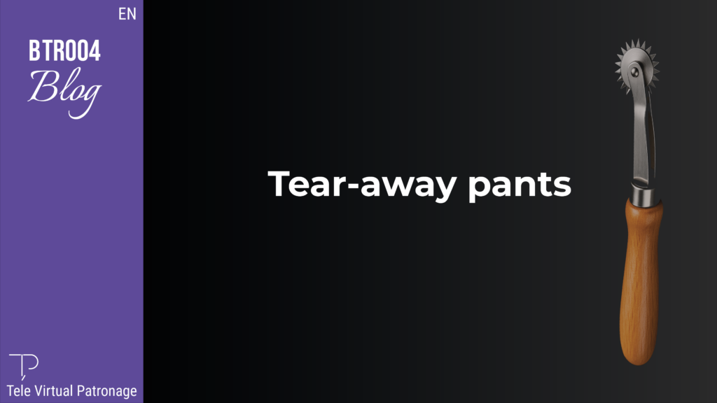 Tear-away pants with full side opening using snap fasteners