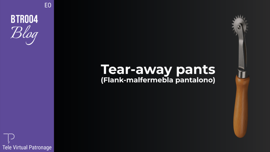 Flank-malfermebla pantalono kun plena flanka malfermo