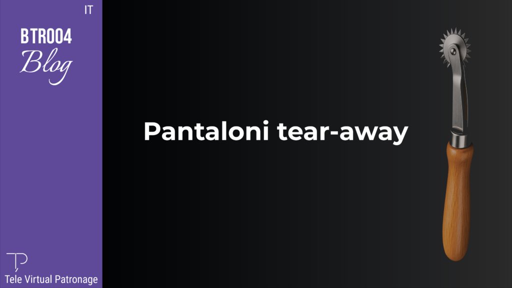 Pantalone tear-away con apertura laterale a bottoni a pressione