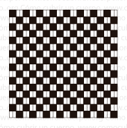 Ligamento tafetán con dos hilos de urdimbre por uno de trama representado en cuadrícula textil