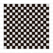 Ligamento tafetán con un lizo de urdimbre por tres hilos de trama representado en cuadrícula textil