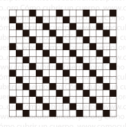 Ligamento sarga 3/3 mostrando diagonal estructural en representación cuadriculada