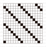 Ligamento sarga 6/6 con diagonal amplia y repetición estructural prolongada