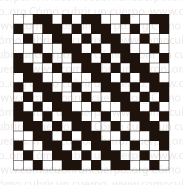 Estructura de sarga con desplazamiento diagonal alternado en cuadrícula textil