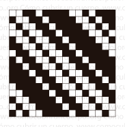 Ligamento sarga con variación en el desplazamiento de la diagonal en cuadrícula textil