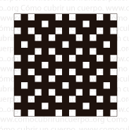 Estructura de tejido labrado con motivo distribuido en cuadrícula textil tipo Jacquard