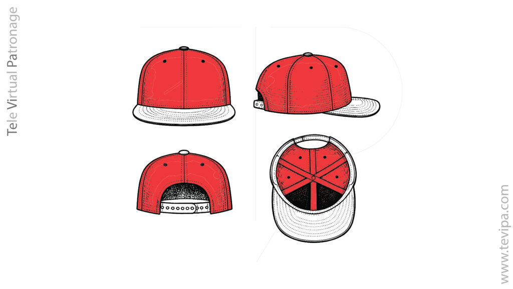 Casquete de una gorra de béisbol formado por todos los paneles o gajos