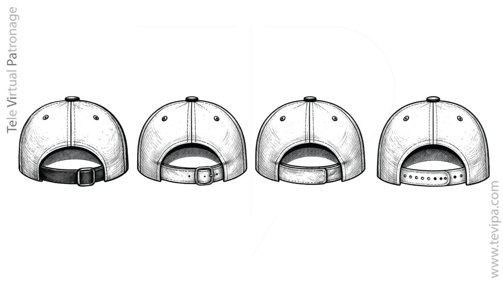 Diferentes sistemas de ajuste posterior en gorra de béisbol