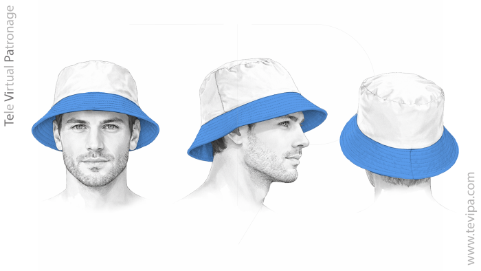 ala del gorro de pescador bucket hat pieza del patrón sombrero