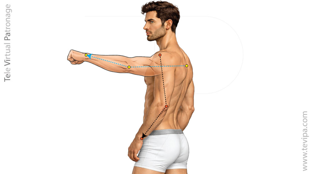 Medición del largo al puño sobre el cuerpo para patrón base de cazadora