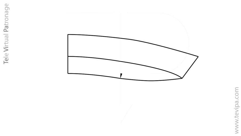 Patrón final del cuello transformable de una pieza sin líneas de construcción