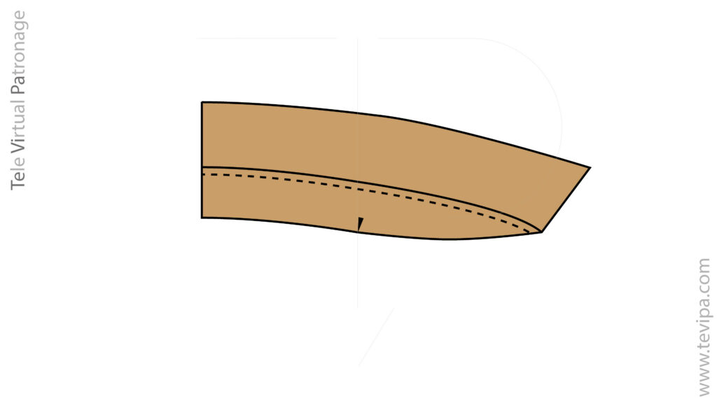 Pespunte antes de la línea de quiebre en cuello transformable para evitar volumen en materiales gruesos